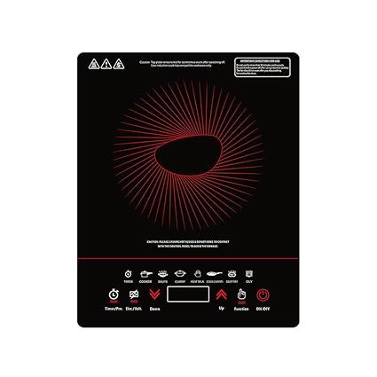 Pigeon by Stovekraft Cruise 1800 watt Induction Cooktop With Crystal Glass,7 Segments LED Display, Auto Switch Off - Black