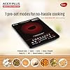 Pigeon by Stovekraft Cruise 1800 watt Induction Cooktop With Crystal Glass,7 Segments LED Display, Auto Switch Off - Black
