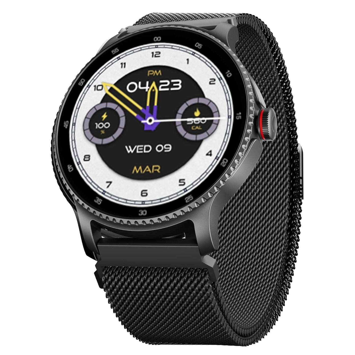 Boat Lunar Discovery w/ 1.39" (3.5 cm) HD Display, Turn-by-Turn Navigation, DIY Watch Face Studio, Bluetooth Calling, Emergency SOS, QR Tray, Smart Watch for Men & Women(Active Black)