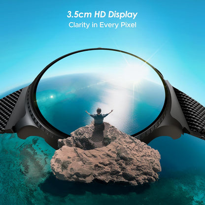 Boat Lunar Discovery w/ 1.39" (3.5 cm) HD Display, Turn-by-Turn Navigation, DIY Watch Face Studio, Bluetooth Calling, Emergency SOS, QR Tray, Smart Watch for Men & Women(Active Black)